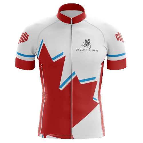 Men's Canada Leaf cycling kit featuring a prominent Canadian leaf design and breathable fabric for a stylish, performance-focused ride.  | Cycling Supreme
