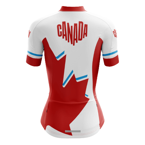 Women's cycling jersey featuring Canada's maple leaf  | Cycling Supreme
