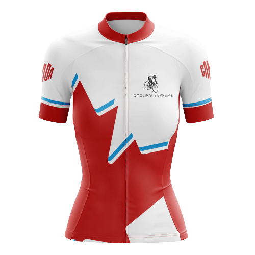 Women's cycling kit with the Canada Leaf design for a stylish ride | Cycling Supreme