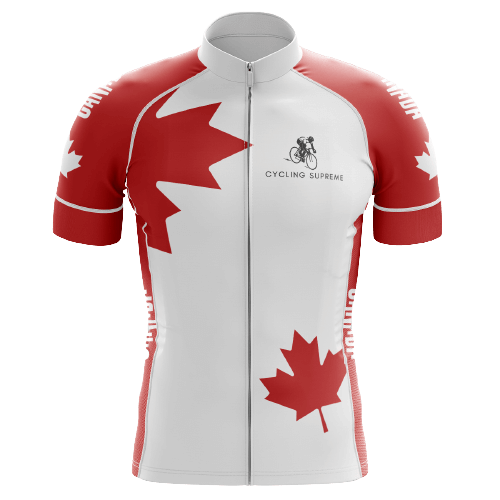 Men's Canada Love cycling kit with a heartwarming design featuring Canadian elements and breathable material for a comfortable fit  | Cycling Supreme