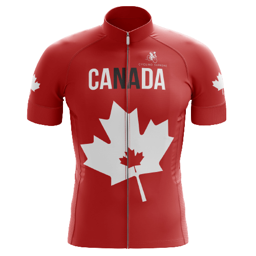 Cycling Jersey Canada Red/White Leaf Mens