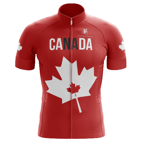 Canada Red/White Leaf men's cycling jersey, classic Canadian | Cycling Supreme