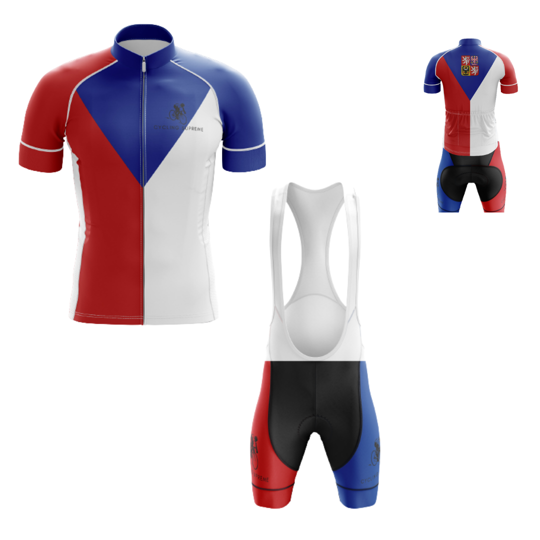 Men's Czech Republic Emblem cycling kit with the Czech emblem design and breathable, performance-focused material for comfort | Cycling Supreme