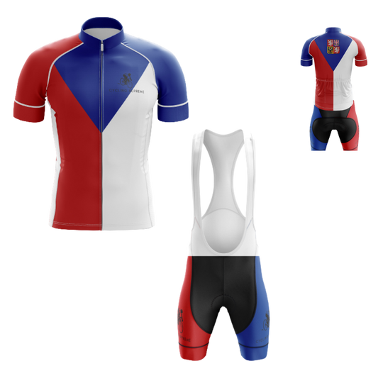 Men's Czech Republic Emblem cycling kit with the Czech emblem design and breathable, performance-focused material for comfort | Cycling Supreme