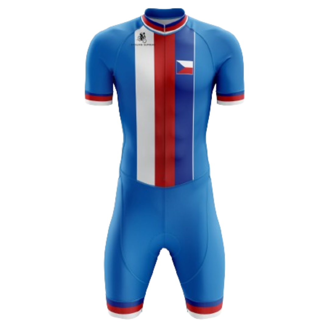 Men's Czech Republic triathlon suit featuring a vibrant Czech-inspired design and breathable, performance-focused fabric. | Cycling Supreme