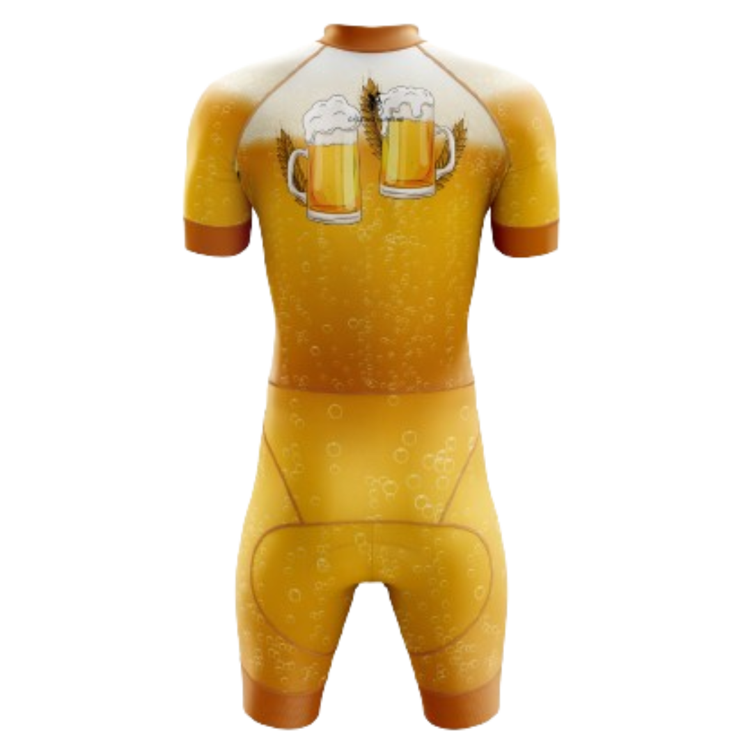 Men's Germany Beer triathlon suit with a fun beer-themed design and breathable fabric for optimal performance. | Cycling Supreme