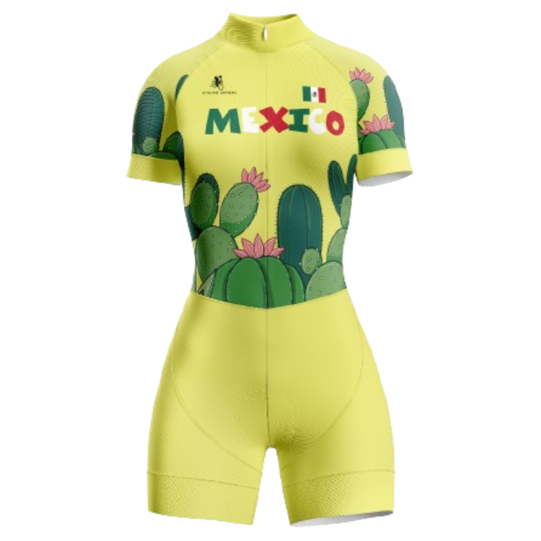 Women's Mexico triathlon suit featuring a vibrant Mexican design and breathable, performance-enhancing fabric. | Cycling Supreme