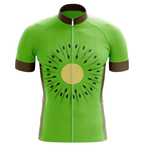 Vibrant and breathable cycling jersey featuring a playful kiwi fruit design. Perfect for cyclists who love fresh style. | Cycling Supreme