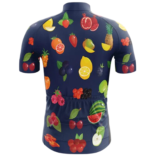 Bright and energetic cycling jersey with a lively fruit punch theme. Adds a burst of color to your ride. | Cycling Supreme