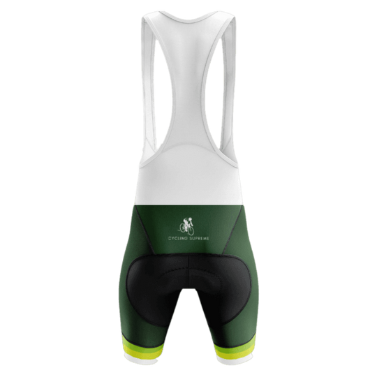 Green Bib Shorts featuring a sleek green design and breathable fabric for a stylish and comfortable ride. | Cycling Supreme