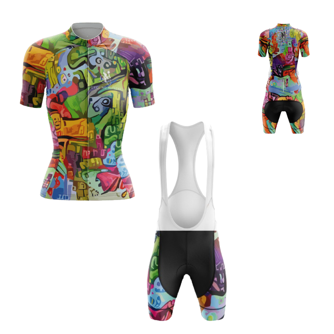 Women's cycling kit featuring a Color Rush design for a vibrant look | Cycling Supreme
