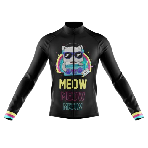 Meow Long Sleeve Cycling Jersey For Men | Cycling Supreme