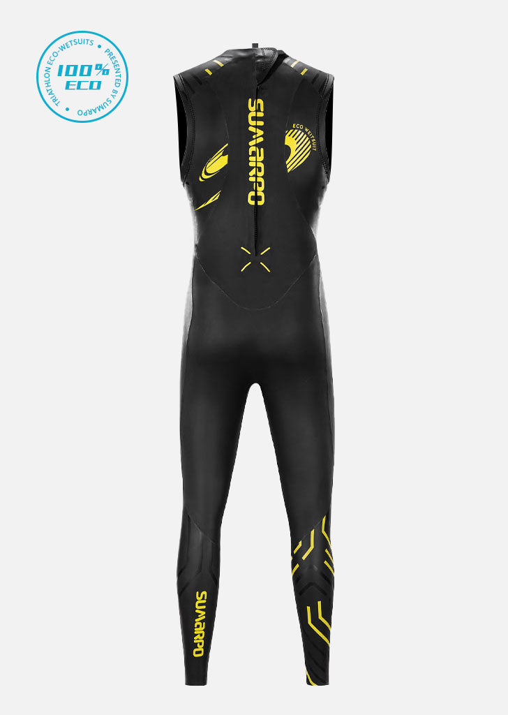 A men's eco-friendly sleeveless triathlon wetsuit designed for comfort and performance. | Cycling Supreme