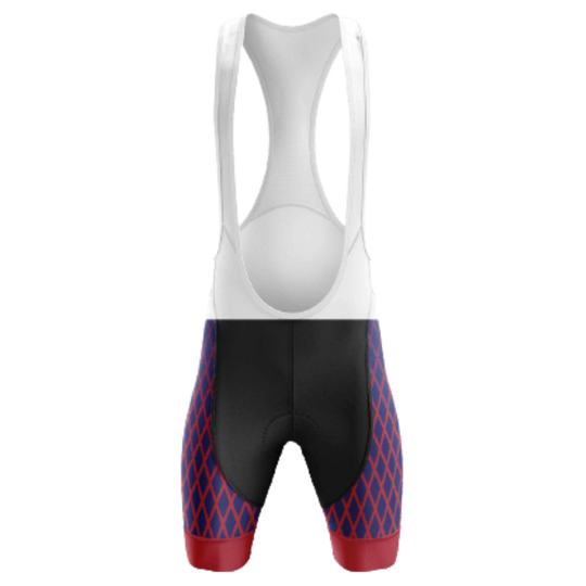 Red Diamond Bib Shorts featuring a sleek red diamond design and breathable material for a high-performance and comfortable ride. | Cycling Supreme