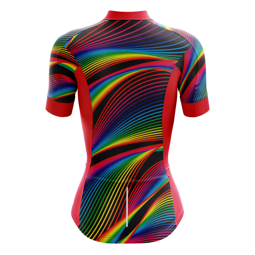Women's cycling jersey with neon stripe design. | Cycling Supreme