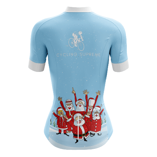Women's cycling jersey featuring Santa Claus group. | Cycling Supreme
