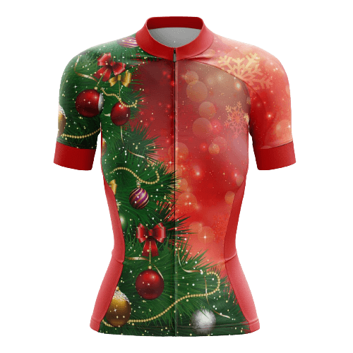 Women's cycling jersey with a Christmas tree design | Cycling Supreme