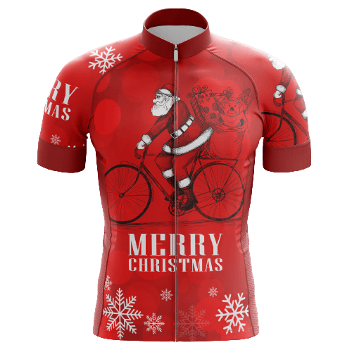 Riding Santa men's cycling jersey, festive and fun | Cycling Supreme