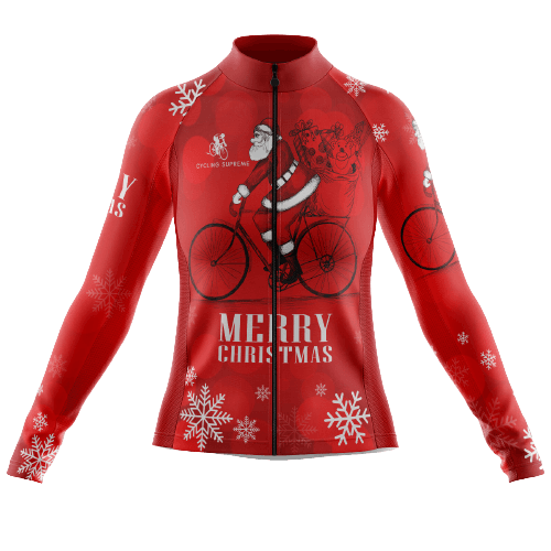 Long Sleeve Cycling Jersey Riding Santa Womens | Cycling Supreme