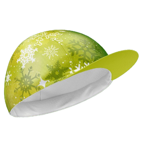 Cycling cap green snowflake for winter rides | Cycling Supreme