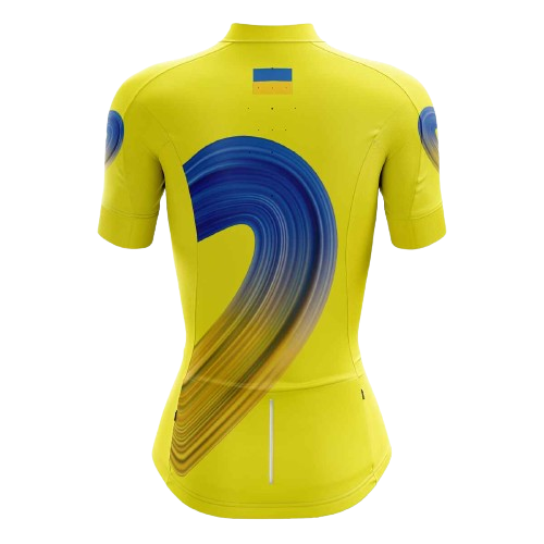 Women's cycling jersey with Ukrainian heart design. | Cycling Supreme