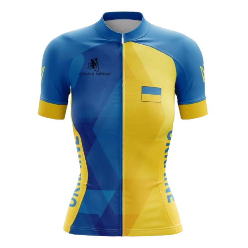 Women's cycling jersey featuring Ukrainian flag. | Cycling Supreme