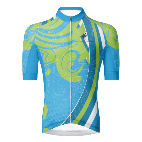 Blue/Green Aero Jersey For Men | Cycling Supreme