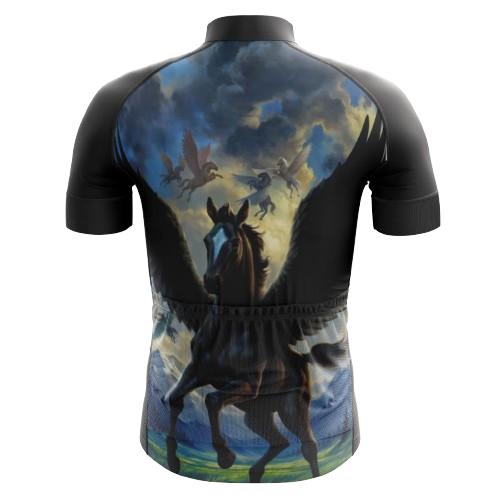 Men's Dark Horse cycling jersey featuring a bold dark horse design and breathable fabric for a stylish and high-performance ride. | Cycling Supreme