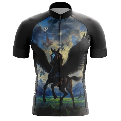 Men's Dark Horse cycling jersey featuring a bold dark horse design and breathable fabric for a stylish and high-performance ride. | Cycling Supreme