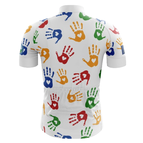 Color Handprint men's cycling jersey, artistic and vibrant | Cycling Supreme