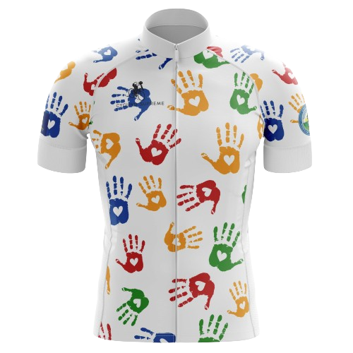 Color Handprint men's cycling jersey, artistic and vibrant | Cycling Supreme