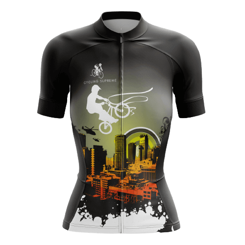 Women's Nighttime Ride cycling jersey with a sleek design featuring nighttime themes and breathable fabric for a comfortable and stylish ride. | Cycling Supreme
