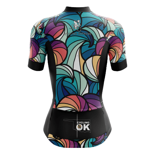 Women's cycling jersey featuring wave patterns. | Cycling Supreme