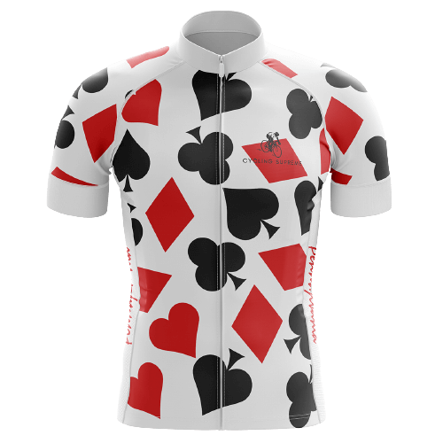 Spades & Hearts men's cycling jersey, card game theme | Cycling Supreme