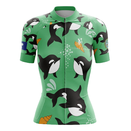 Women's cycling jersey featuring killer whales. | Cycling Supreme