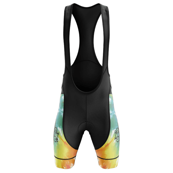 Tie Dye Bib Shorts featuring a colorful tie-dye pattern and breathable material for a unique and comfortable ride. | Cycling Supreme