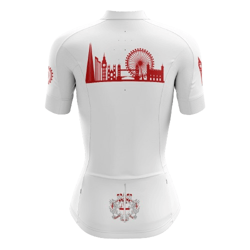 Women's cycling jersey featuring UK cross design. | Cycling Supreme