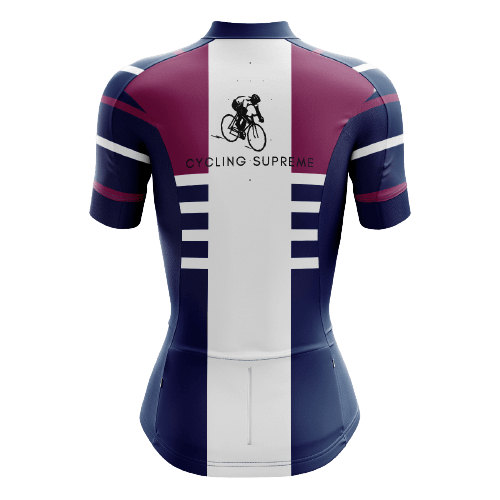 Women's cycling jersey with stripe design. | Cycling Supreme