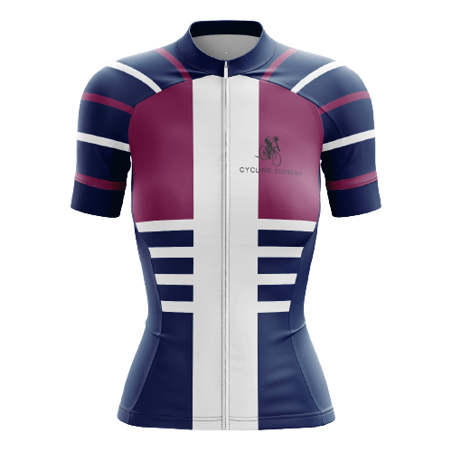 Women's cycling jersey with stripe design. | Cycling Supreme