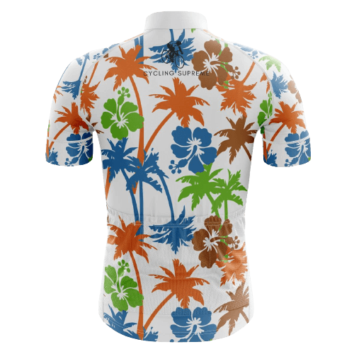 Flower/Palms men's cycling jersey, tropical floral | Cycling Supreme