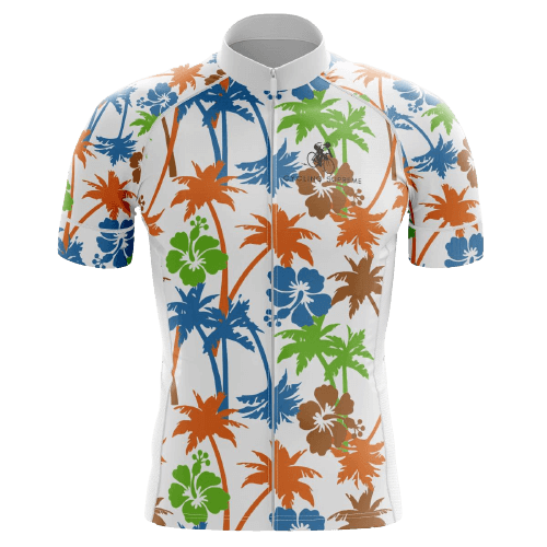 Flower/Palms men's cycling jersey, tropical floral | Cycling Supreme