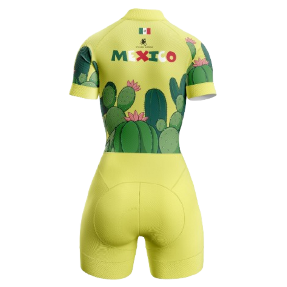 Women's Mexico triathlon suit featuring a vibrant Mexican design and breathable, performance-enhancing fabric. | Cycling Supreme